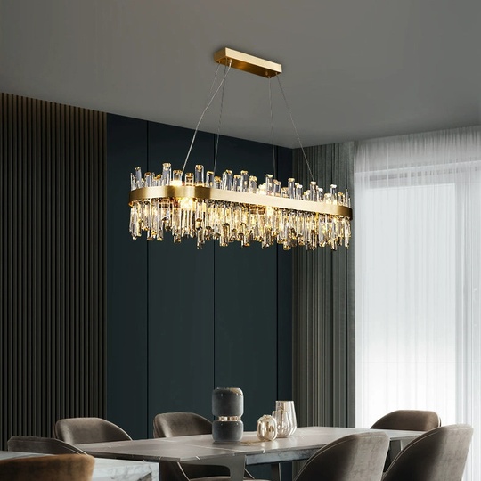 Люстра подвесная, медный, кристалл, CHIC 80*25, металл, E14.