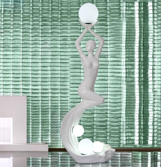 Торшер белый Elevique, 75*42*200 см, LED, E27*4, смола, стекловолокно, 24 Вт