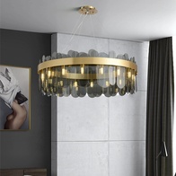 Люстра подвесная, медь, пепел, стекло, DOLUN 80*27, металл, G9.