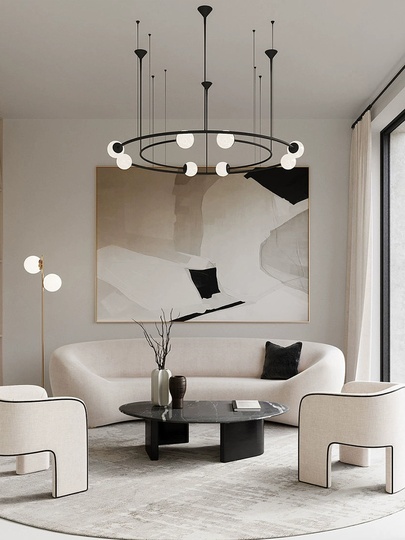 Люстра подвесная, стекло, черный, AJEESH 80*120, металл, G9