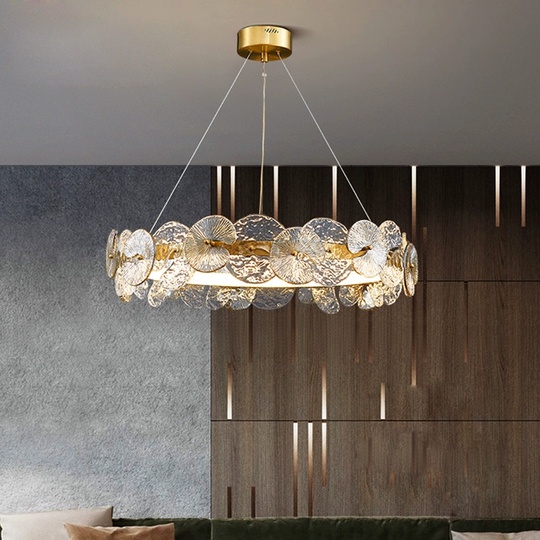 Люстра подвесная, золото, стекло, EUGENE 100*14 металл, LED.