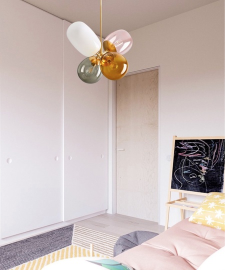 Дизайнерский светильник золотой Gulio, 50см, e27, металл, стекло, модерн