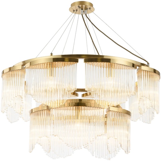 Люстра подвесная, золото, хрусталь, LATESHA 80*58, металл, E14.