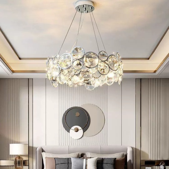 Люстра серебряная Evrynt, металл, 45*20 см, светодиодная, E14