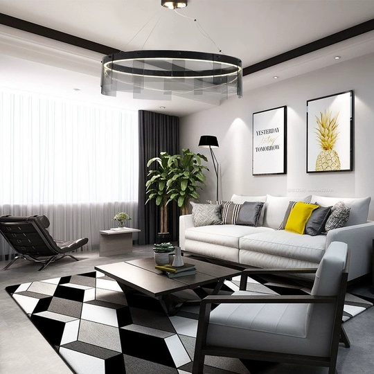 Люстра подвесная, черный, ПММА, MANUEL 60*20 металл, LED.