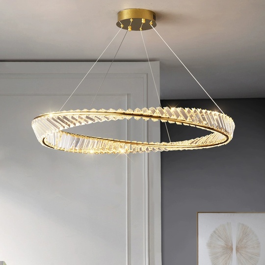 Люстра подвесная, золотой, кристалл, GLAMOROUS 80*10, металл, LED.