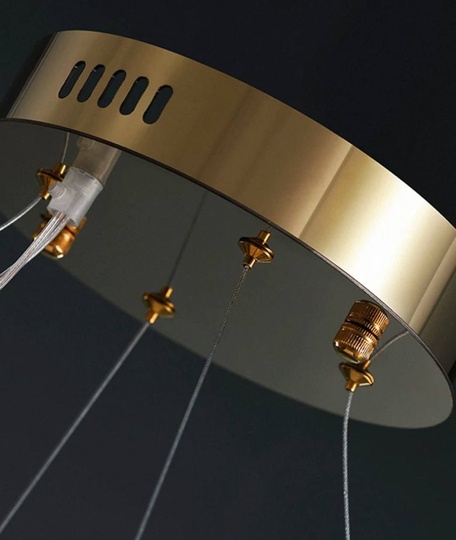 Люстра подвесная, медь, кристалл, GURBUZ 100*35, металл, LED.