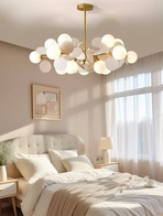 Люстра подвесная, золотисто-песочный, ПММА, CHUCK 67*27, металл, G9