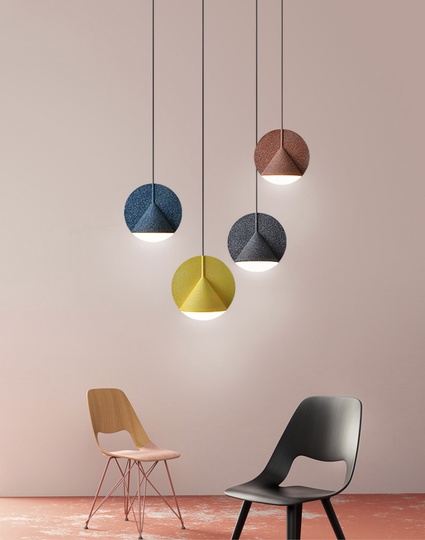 Подвесной светильник оранжевый, 30*30 см. STAMP - светильник оранжевый, LED, 12 Вт