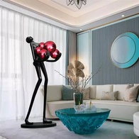 Торшер человек с красными шарами черный NIM, 80*42*180 см, LED, E27*6, смола со стекловолокном, 24 Вт