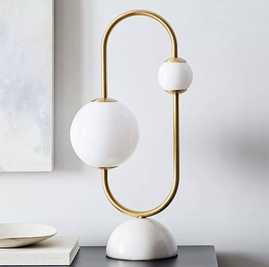 Настольная лампа FALENA 38*69, белый, мрамор, металл.