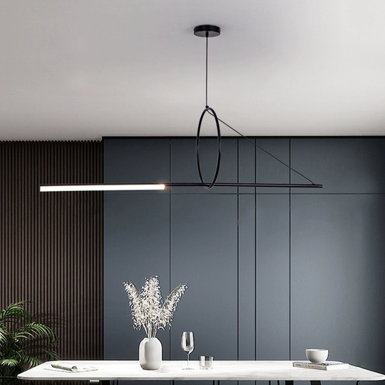 Люстра черная Glare, металл, 170*45 см, светодиодная, led