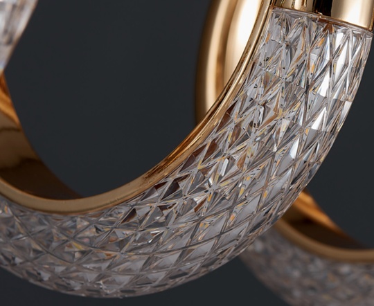 Подвесной светильник MAI HE MAI золотой, 5 колец. Natural light - светильник 5 колец, LED, 15 Вт