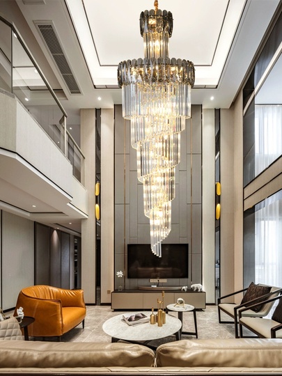 Люстра подвесная, золото, кристалл, KAYDAN 80*260 металл, E14.