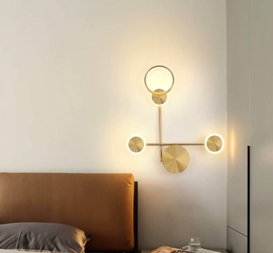 Настенный светильник, Бра, HAROLD 47*47, золотой, металл, LED.