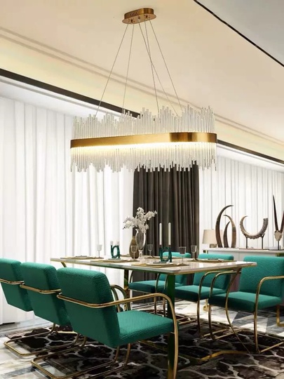 Люстра подвесная, медная, стекло, DILEK 80*26, металл, LED.