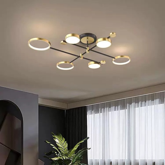 Люстра золотая Aerelix, металл, 120*21 см, светодиодная, LED