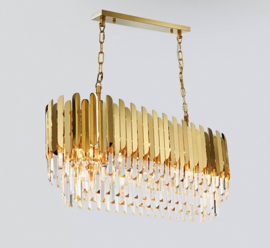 Люстра подвесная, медная, хрусталь, DILMEN 80*40, металл, Е14.