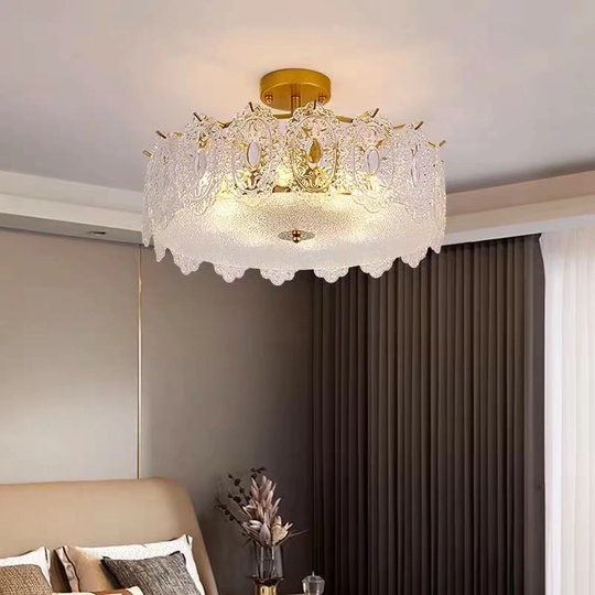 Люстра подвесная, медный, стекло, ORIOLE 50*27, металл, E14.