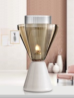 Настольная лампа, белая, SOLO, 21*41, мрамор, стекло