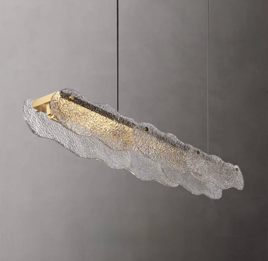 Светильник подвесной бронзовый Alephoid, металл, стекло, трос 150 см, 90*13 см, Е14