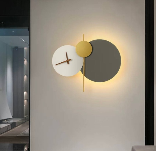 Настенный светильник, Бра, FRANKLIN 40*48, серый, белый, золотой, металл, LED.