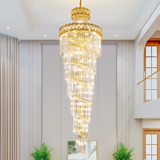 Люстра подвесная, золото, кристалл, MALVIN 100*400 металл, E14.