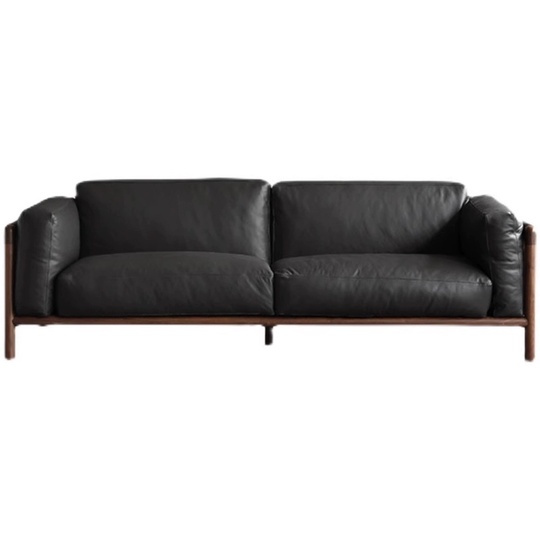 Прямой диван Andy темный орех, кожа, 170*93*74 см