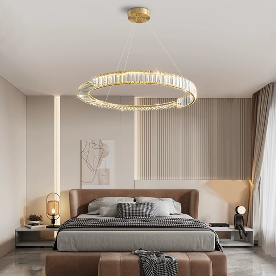 Люстра подвесная, медный, кристалл, AYSIN 100*80, металл, LED.