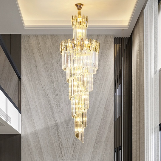 Люстра подвесная, золото, кристалл, PEACH 80*300 металл, E14.