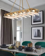 Люстра подвесная, бронза, DERYA 180*15, стекло, металл, E14.