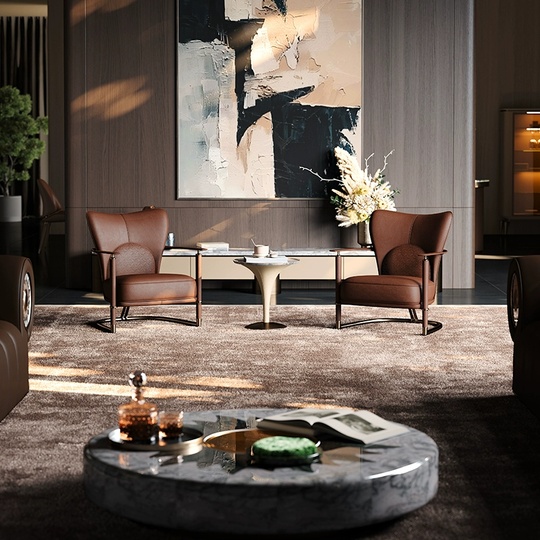 Кресло коричневое Faust, 73*80*86 см, кожа