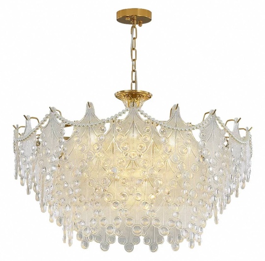 Люстра подвесная, медный, стекло, NEWSBRINGER 80*40, металл, E14.