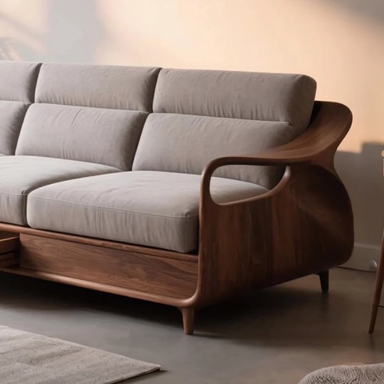 Прямой диван Carter ясень, дерево, ткань, 230*85*80 см