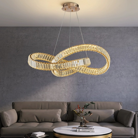 Люстра подвесная, медный, кристалл, AYSEGUL 100*28, металл, LED.