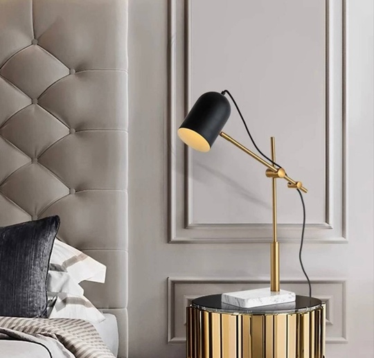 Настольная лампа MOVE 48*69, бронза, мрамор, металл.