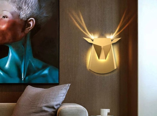 Настенный светильник, БРА GOKER 38*35, золотой, металл, LED.