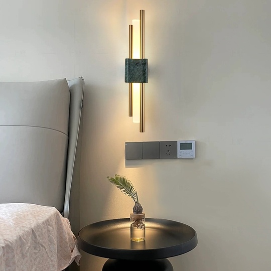 Настенный светильник KELEMA, Бра, 8*65, зеленый, мрамор, металл, LED.