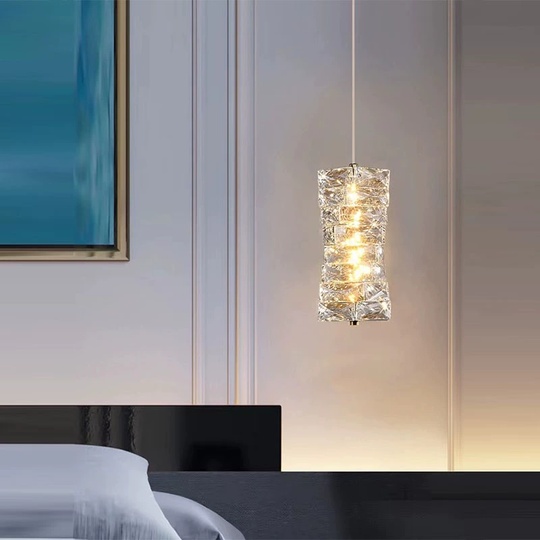 Люстра подвесная, хром, хрусталь, DAISY 12*46 металл, LED.