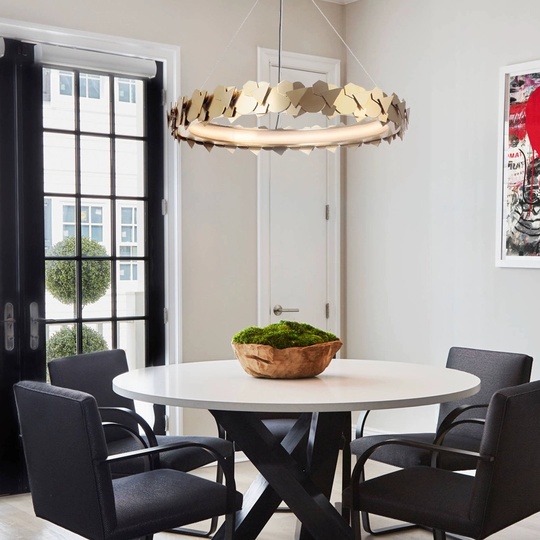 Светильник подвесной медный Elysperia, металл, трос 150 см, 60*11 см, LED