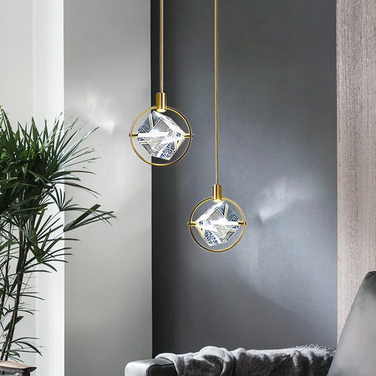 Подвесной светильник MAI HE MAI медный кристалл, 20*24,5 см. CRYSTAL HALO - медный светильник, LED, 5 Вт