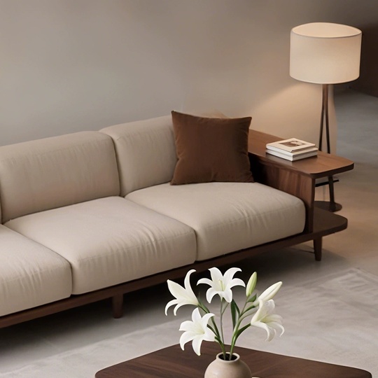 Прямой диван Evelyn ясень, ткань, 260*85*80 см