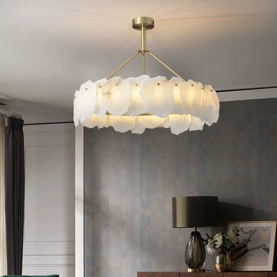 Светильник подвесной медный Altreva, медь, мрамор, 100*25 см, LED