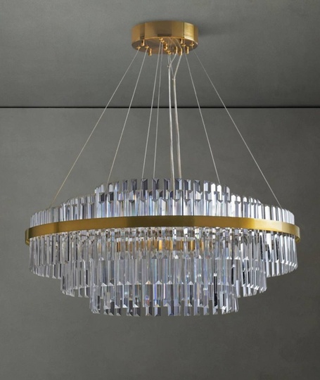 Люстра подвесная, бронза, хрусталь, VINTAGE 100*36, металл, LED.