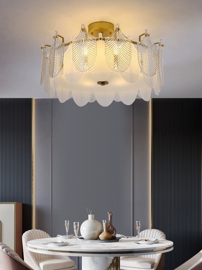 Люстра подвесная, медный, стекло, TUCKER 40*18 металл, E14.