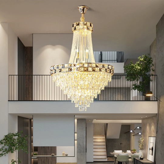 Люстра подвесная, золото, кристалл, TYLER 80*110 металл, E14.