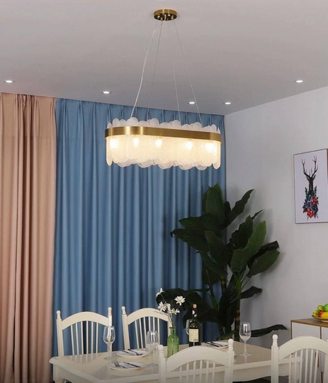 Люстра подвесная, медь, песочно-белый, стекло, GUZEL 100*27, металл, G9.