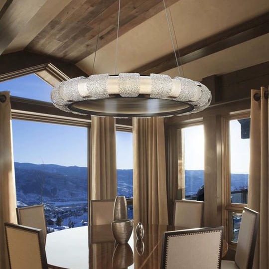 Светильник подвесной медный Ezimor, металл, трос 100 см, 60*8 см, LED