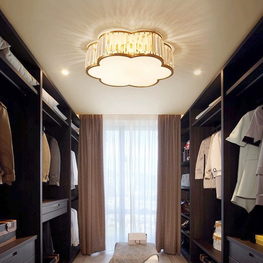 Потолочный светильник, золото, кристалл, ARLENA 50*15 металл, E27.