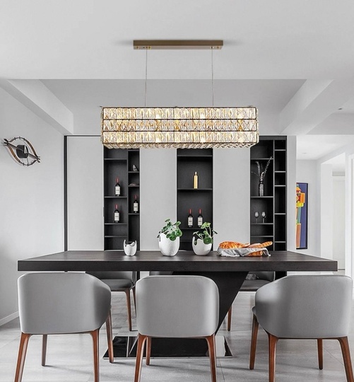 Люстра золотая Elypse, металл, кристалл, 80*17 см, подвесная, E14